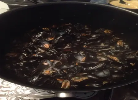Moules au roquefort sans vin