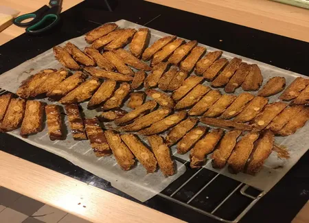 Cantucci (croquant) amandes, curcuma et gingembre