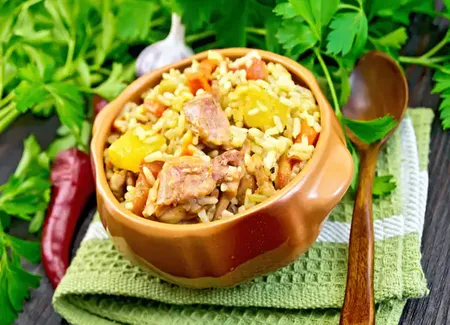 Jambalaya au lard et aux fruits de mer