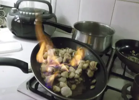 Noix de st jacques flambées au calavados