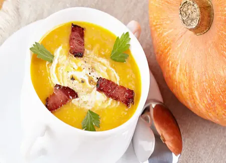 Soupe de potiron au lard