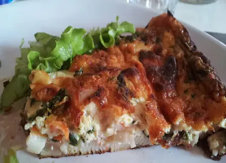Quiche légère épinard-surimi (sans pâte)