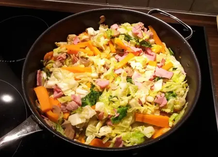 Chou vert au bacon