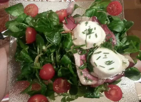 Tartines aux magret de canard et au chèvre chaud
