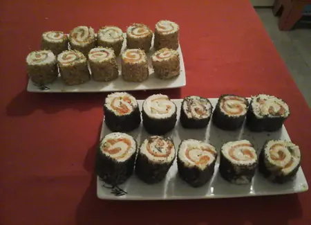 Makis de saumon fumé (pavot et sésame)
