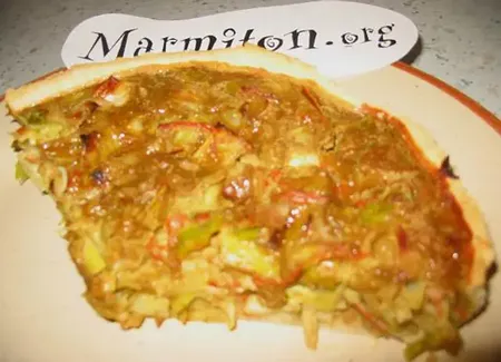 Tarte de poireaux et crabe au curry