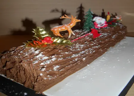 Bûche chocolat praliné et fleur d'oranger