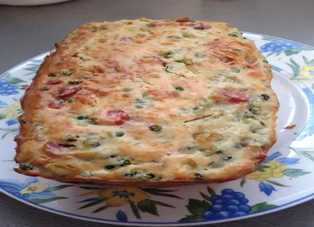 Cake au petit pois saucisse