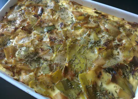 Clafoutis de saumon aux poireaux