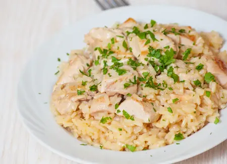 Risotto simple au poulet