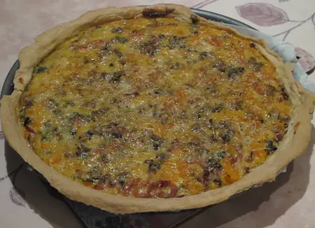 Tarte courge champignons lardons