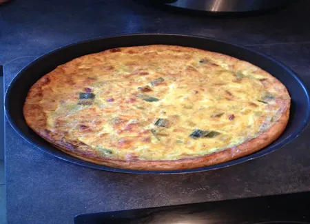 Quiche sans pâte poireau-mozzarella