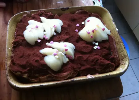 Tiramisu aux poires (biscuit à la cuillère)
