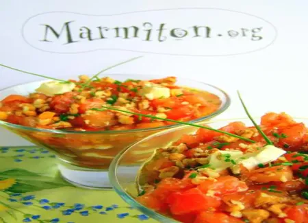 Verrines tomate et ses deux fromages