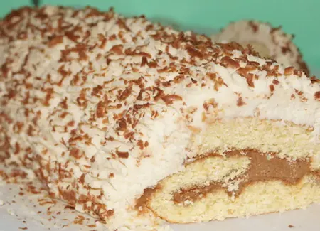 Bûche de noël noix de coco-chocolat