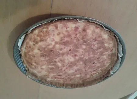 Quiche au poireau, jambon et pont l'évêque