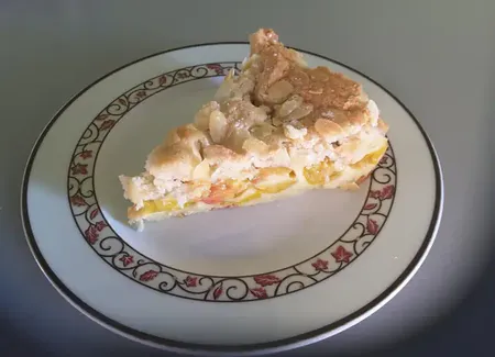 Clafoutis aux mirabelles macaronné
