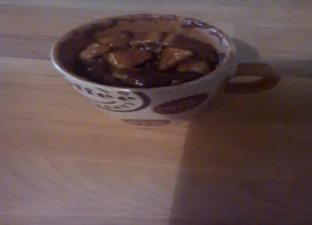 Mugcake au nutella et aux pommes au micro-ondes