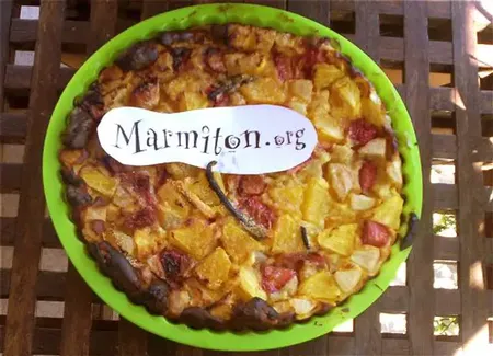 Clafoutis ananas, fraise, poire