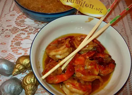 Crevettes à la sauce d'huître
