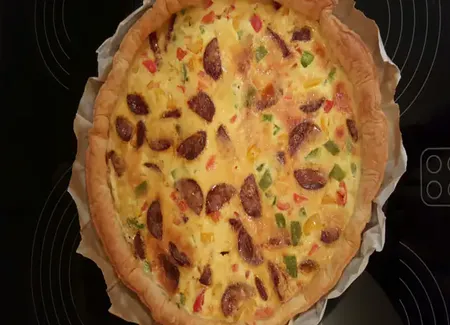 Tarte au chorizo et poivron