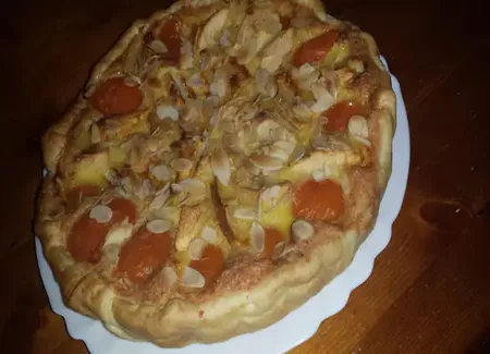 Tarte pomme-abricot & noix de coco