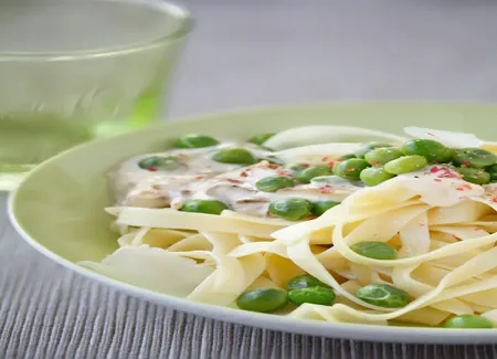 Tagliatelles au mascarpone et petits pois