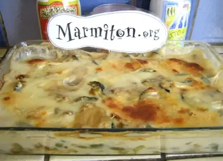 Délice léger de courgettes et champignons en gratin