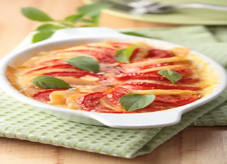 Gratin de pommes de terre aux tomates