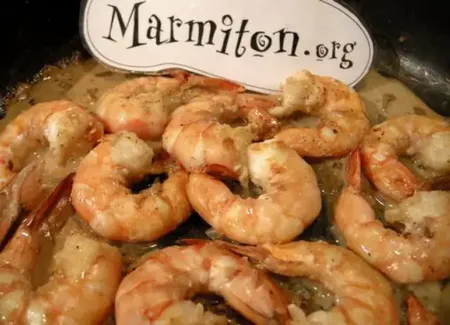 Gambas flambées au cognac