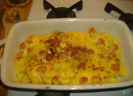Gratin de gnocchis aux saucisses