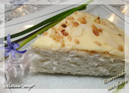 Gâteau au yaourt, nappage chocolat blanc et spéculoos