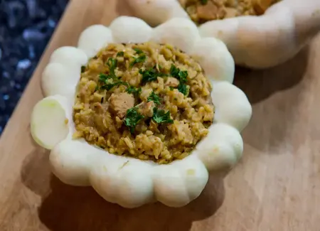 Fricassée de dinde en pâtisson