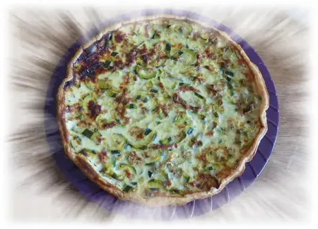 Quiche aux légumes et petit salé