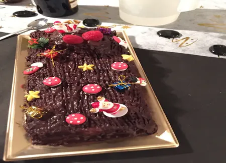 Bûche chocolat-framboises