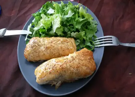 Feuilletés saumon et aubergines