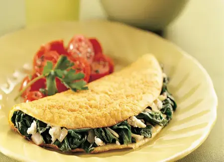Omelette épinards et chèvre