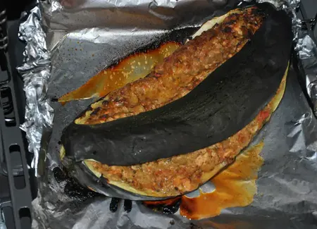 Courgettes farcies au saumon et au lait de coco