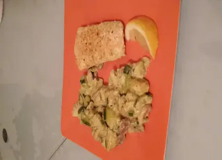 Saumon aux champignons et courgettes