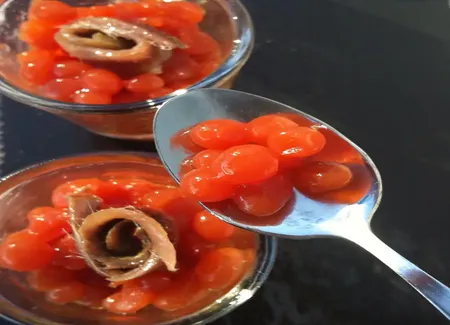 Caviar de tomates au jus de tomates