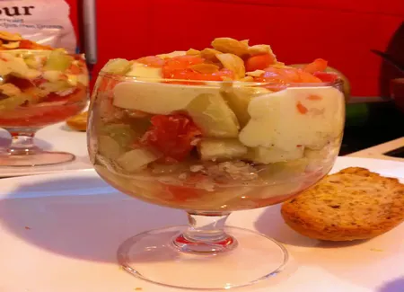 Coupes acidulées de pommes au crabe