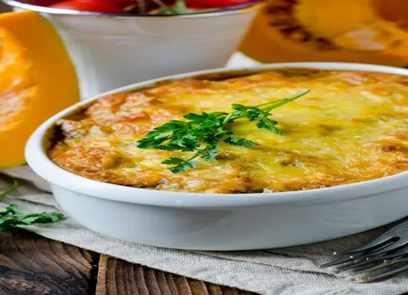 Gratin de potiron au boeuf et parmesan