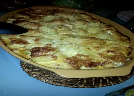 Gratin courgettes, pommes de terre moutarde