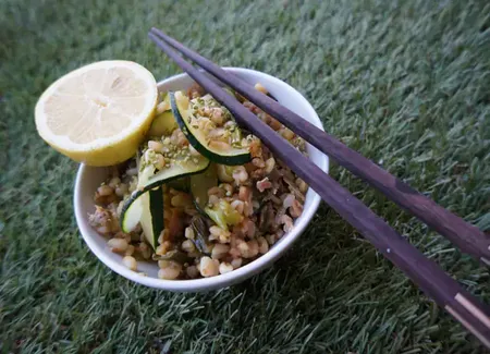 Blé et courgettes au thon