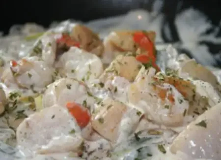 Cassolette de st-jacques et crevettes