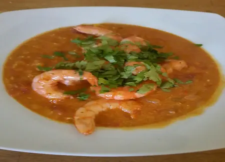Lentilles corail aux crevettes