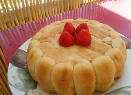 Gâteau très frais aux boudoirs et à la confiture