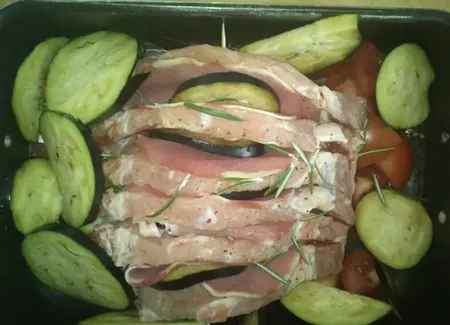Rôti de porc au bacon