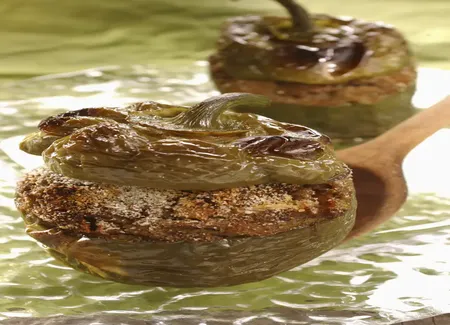 Poivrons farcis à la purée d'aubergines