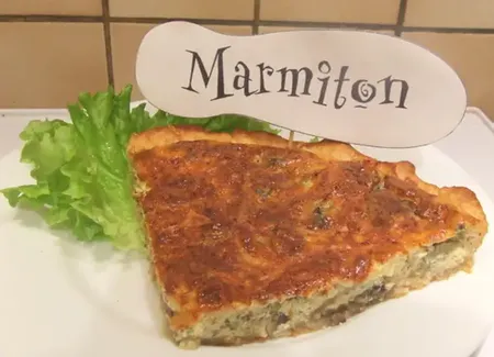 Quiche au roquefort et aux champignons